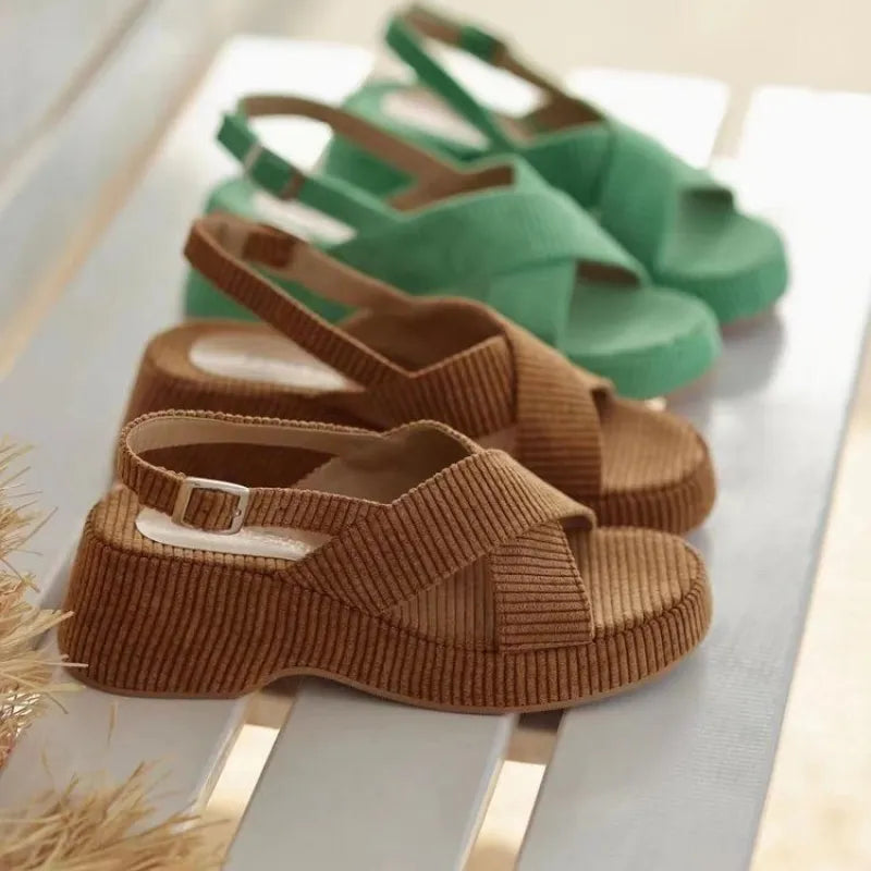 Noa - Platform Sandalen met Gekruiste Bandjes