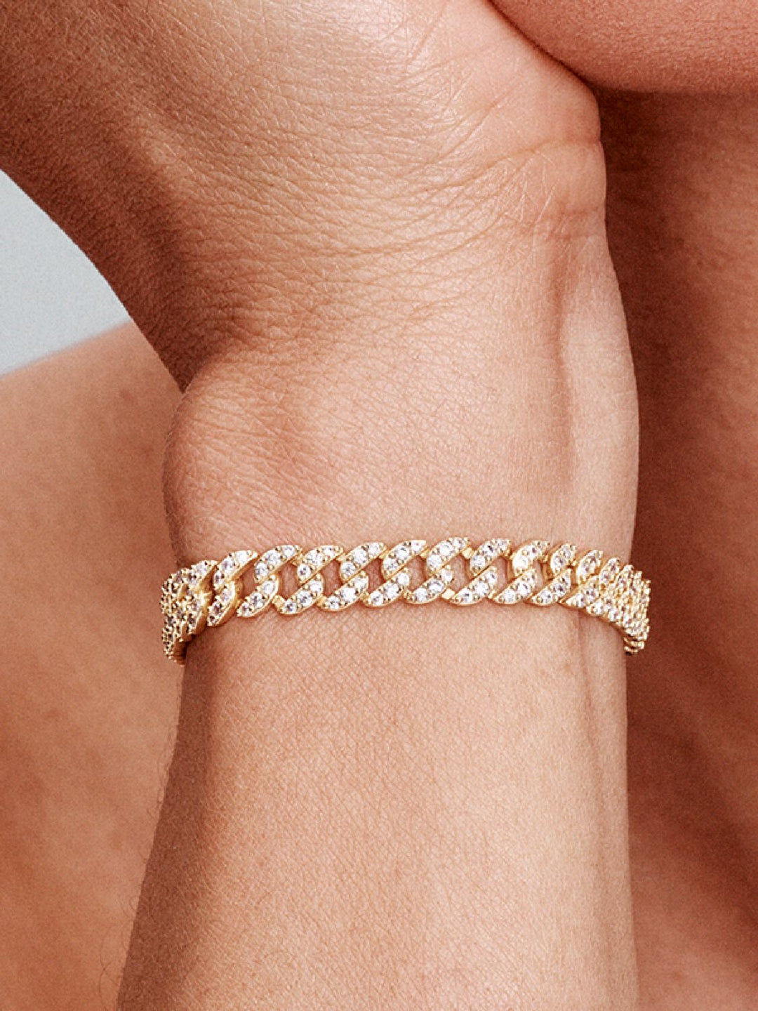 Pavé Cubaanse Armband | Witgoud