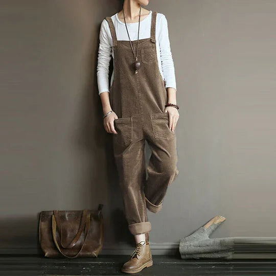 Ottilie - Casual Corduroy Overalls Jumpsuit