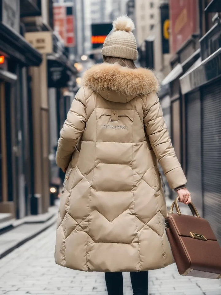 Katinka - Lange Winterjas met Bontmuts