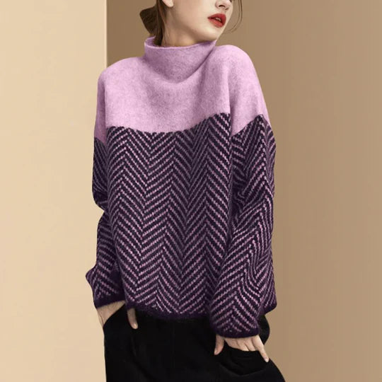 Dian - Sweater met Patroon en Hoge Hals