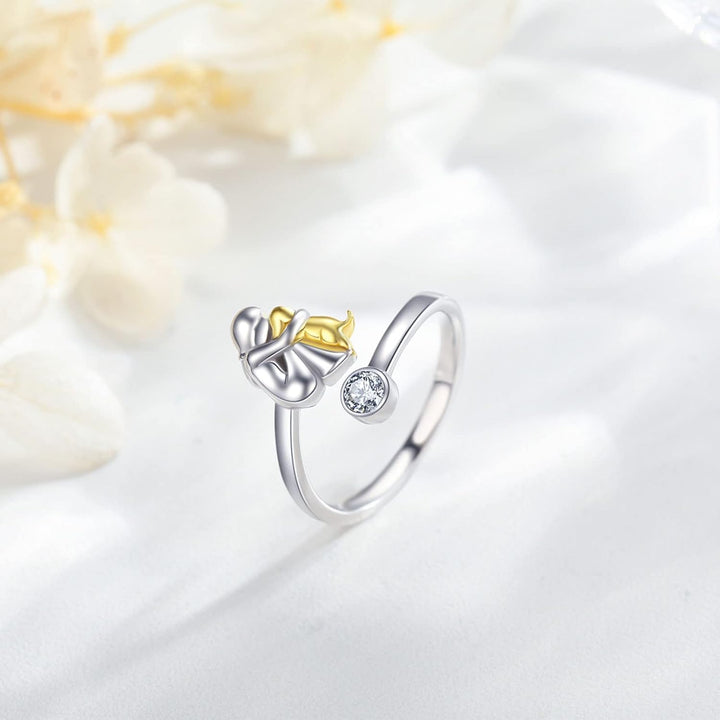 Verstelbare hondenring van zilver – Handgemaakte ring voor vrouwen