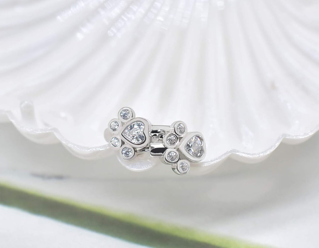 Kleine Oorringen met Pootafdruk Motief – Dieren Huggie Oorbellen voor Vrouwen