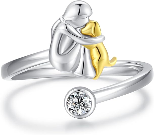 Verstelbare hondenring van zilver – Handgemaakte ring voor vrouwen