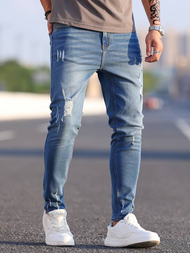 Hylke - Slim Fit Gescheurde Jeans