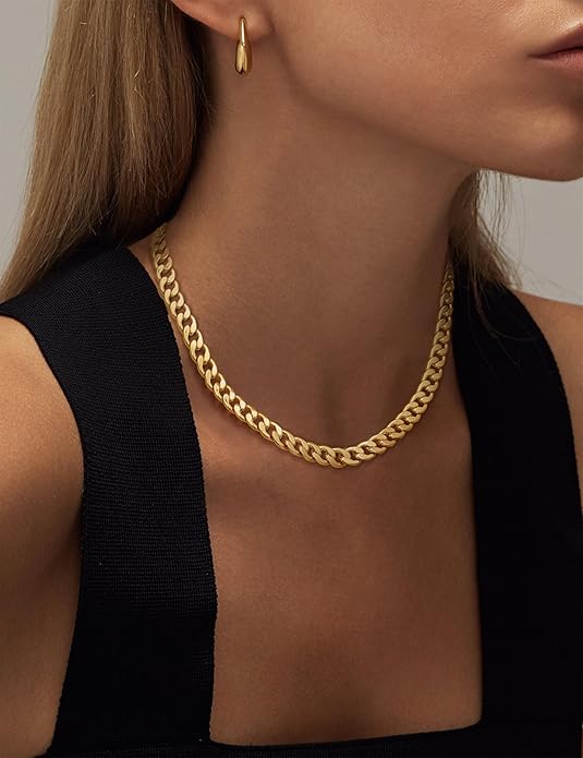 Dikke Cubaanse schakelketting | Goud