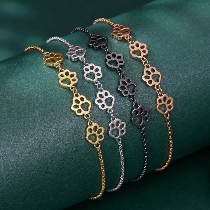 Sterling Zilveren Hondenpoot Afdruk Armband – Verstelbare Armband