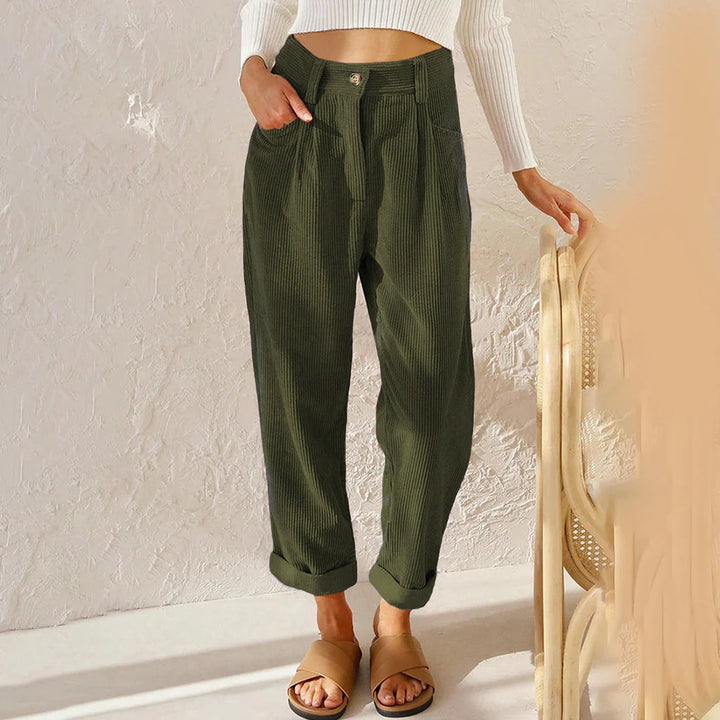 Alette - Textured Corduroy Tapered Broek