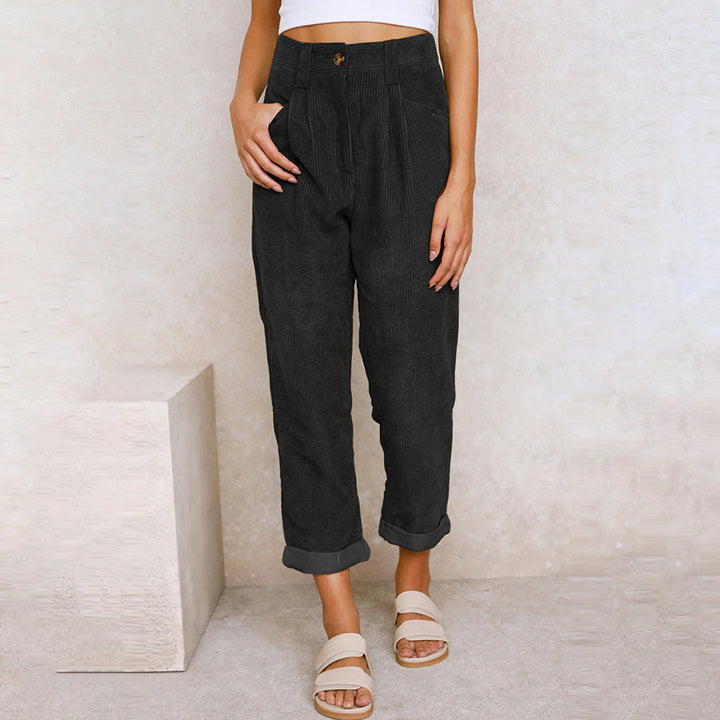 Alette - Textured Corduroy Tapered Broek