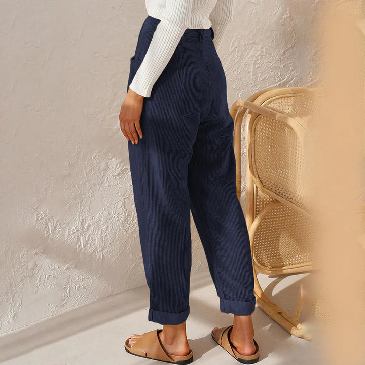 Alette - Textured Corduroy Tapered Broek