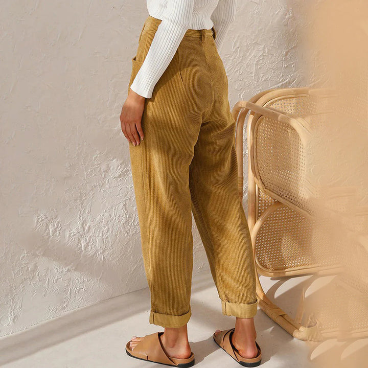 Alette - Textured Corduroy Tapered Broek