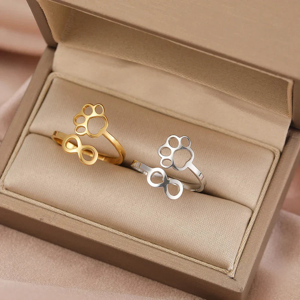 Verstelbare Infinity Poot Ring van RVS – Symbolische Partnerring voor Vrouwen