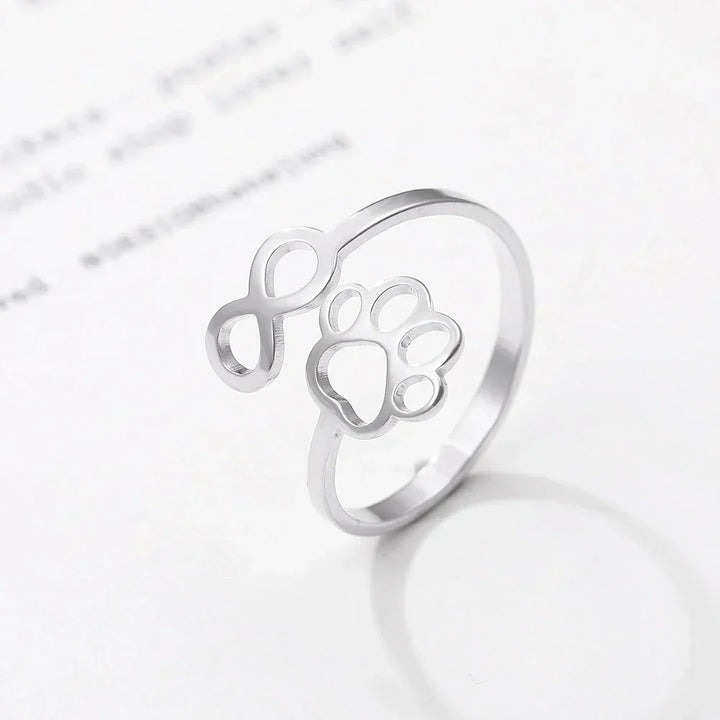 Verstelbare Infinity Poot Ring van RVS – Symbolische Partnerring voor Vrouwen