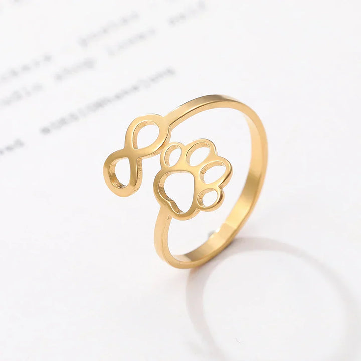 Verstelbare Infinity Poot Ring van RVS – Symbolische Partnerring voor Vrouwen
