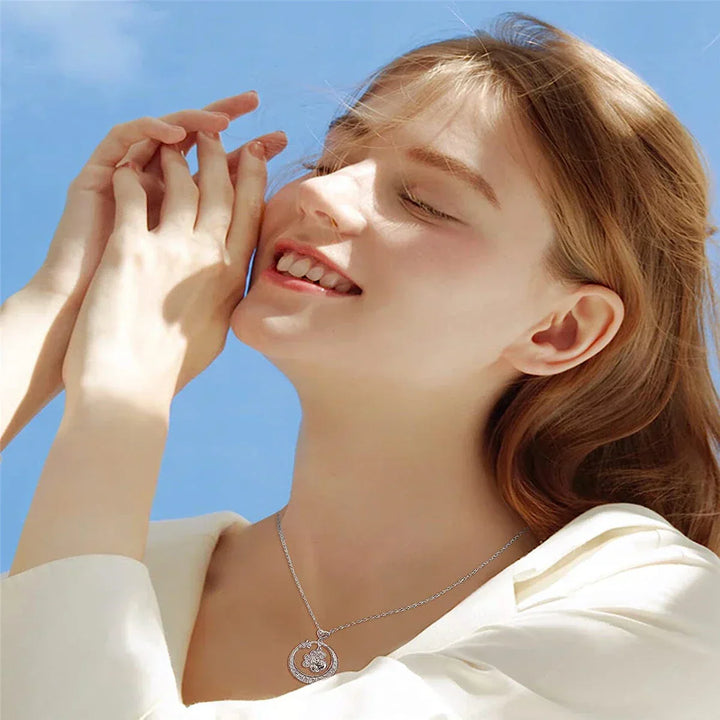 Schattige hondenpootketting van zilver met zirkonia