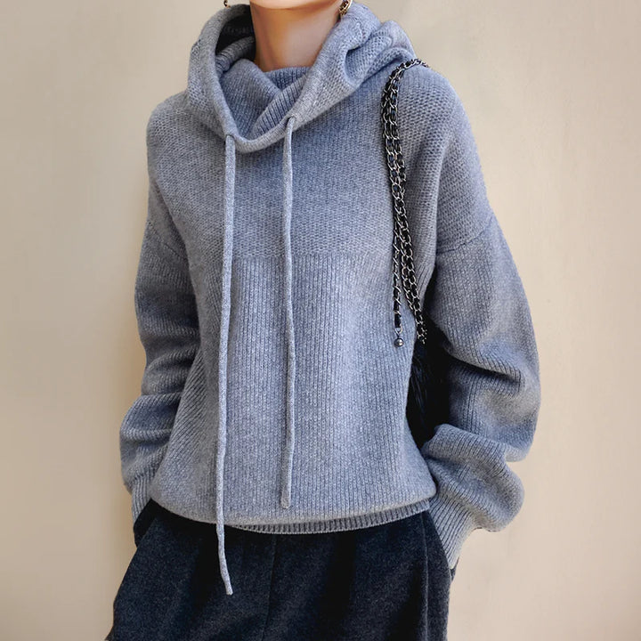 Frederika - Knusse Wool Blend Hoodie Sweater