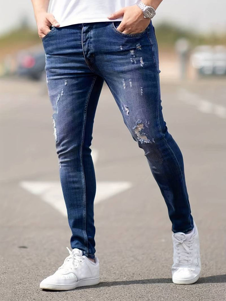 Hylke - Slim Fit Gescheurde Jeans