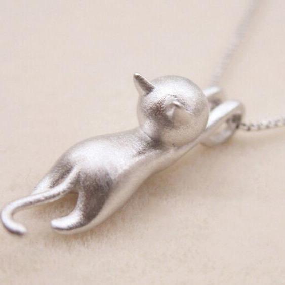 Sterling Zilver – Speelse Kat Ketting