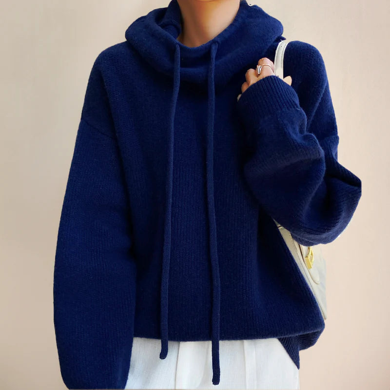 Frederika - Knusse Wool Blend Hoodie Sweater